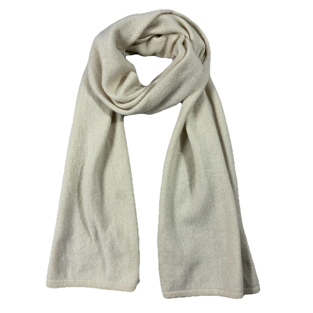 Everlane Recycled Cashmere Scarf Ivory 12"x72" Quiet Luxury Sustainable Classic